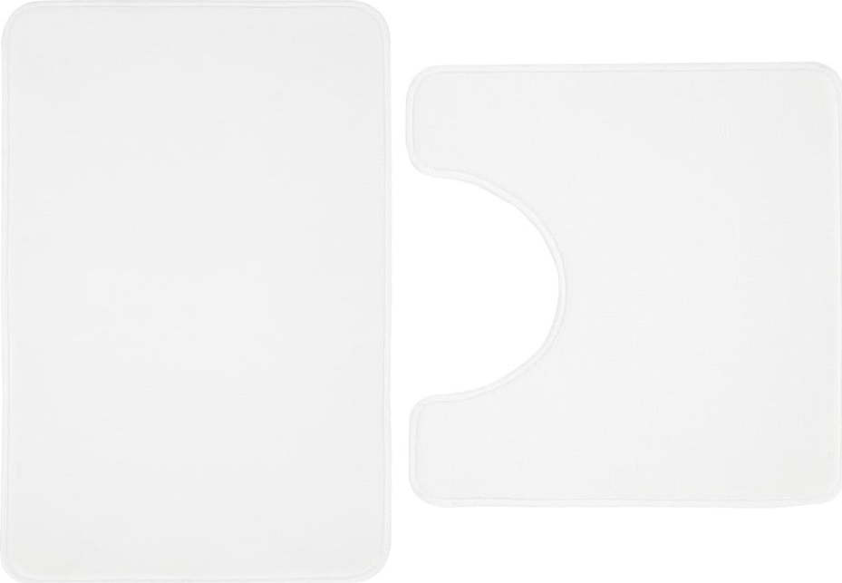 Bílé WC koupelnové předložky z paměťové pěny v sadě 2 ks 50x80 cm Anti-Bacterial – Catherine Lansfield