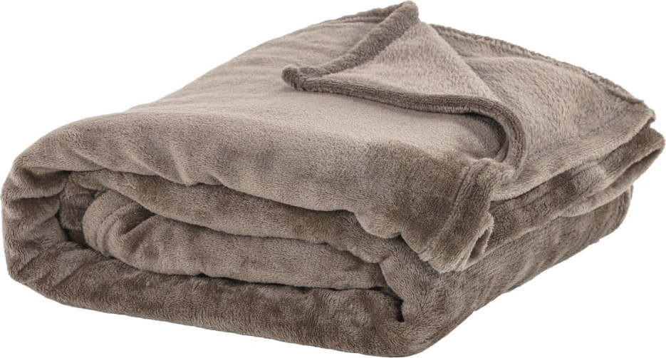 Přehoz taupe z mikroplyše 220x240 cm Plaid – Tiseco Home Studio