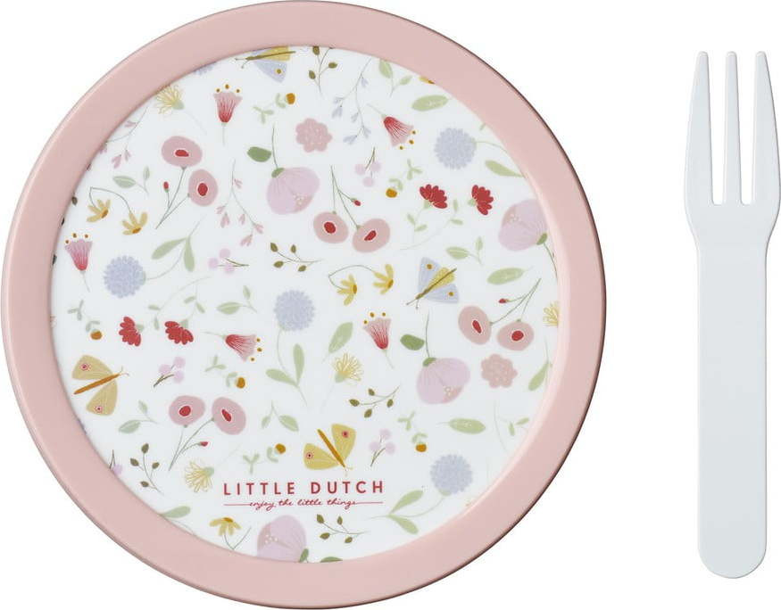 Dětský svačinový box s vidličkou Flowers & butterflies – Mepal