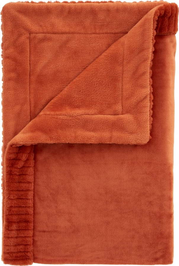 Oranžová deka z mikroplyše 150x200 cm Velvet and Faux Fur – Catherine Lansfield