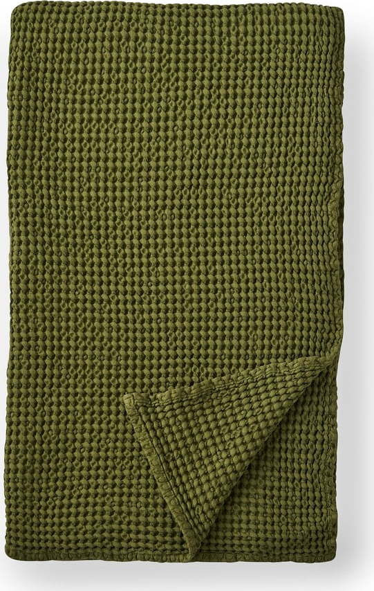 Zelená bavlněná deka 150x200 cm Jaipur Chunky Waffle – Pineapple Elephant