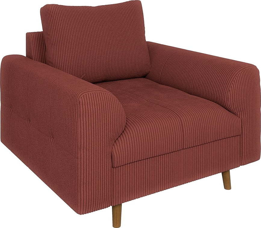 Manšestrové křeslo v cihlové barvě Ariella – Ropez