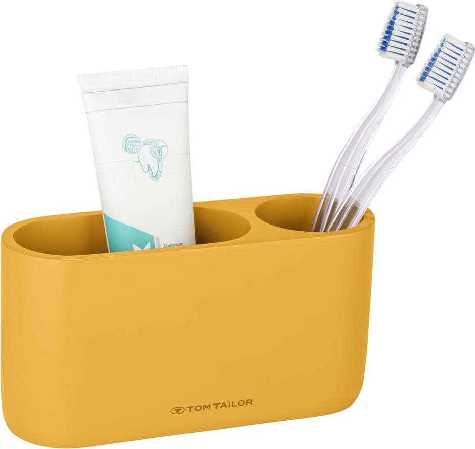 Kelímek na zubní kartáčky z polyresinu v hořčicové barvě Tom Tailor T-Color Bath – Wenko