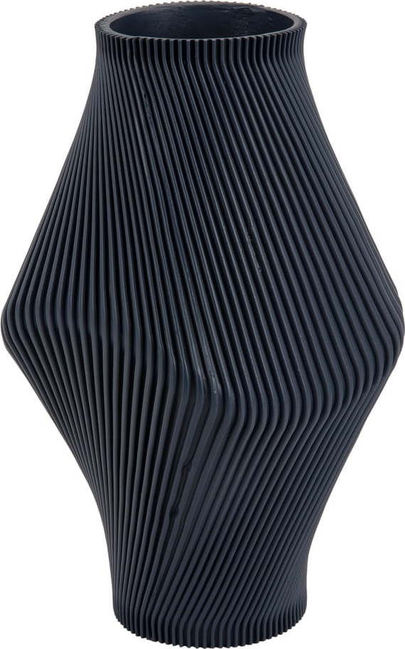 Tmavě modrá váza z polyresinu (výška 30 cm) Twisted Rib – PT LIVING