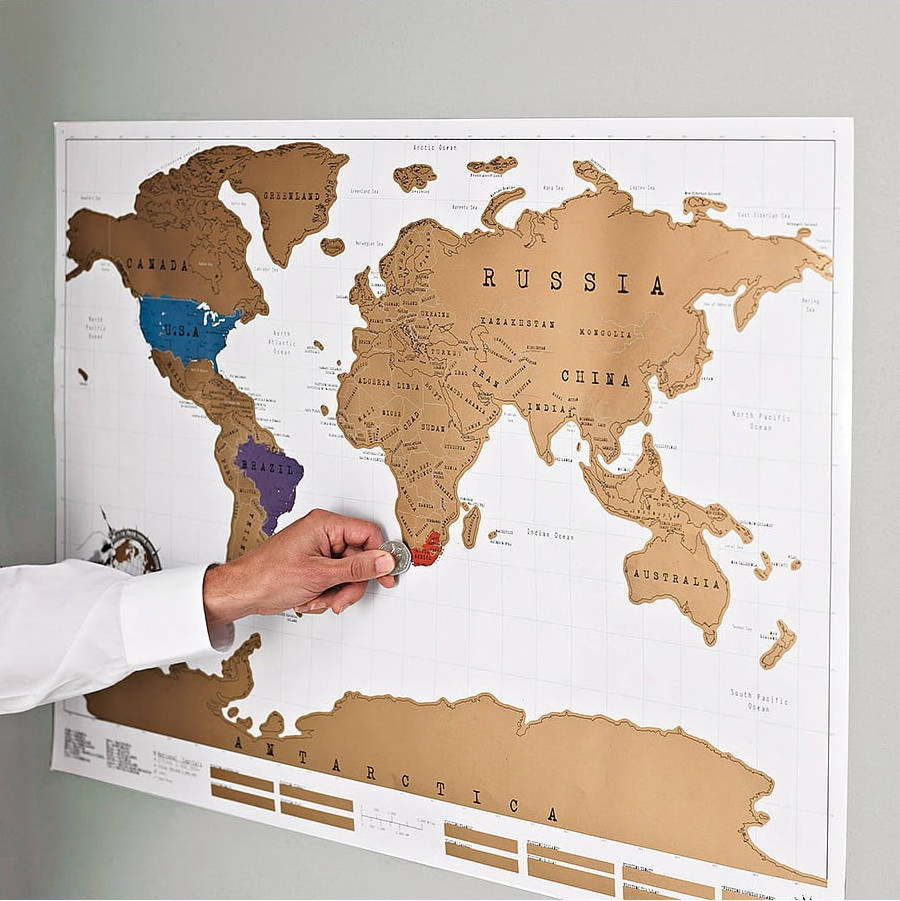 Stírací mapa 88x52 cm World Scratch Map – Ambiance