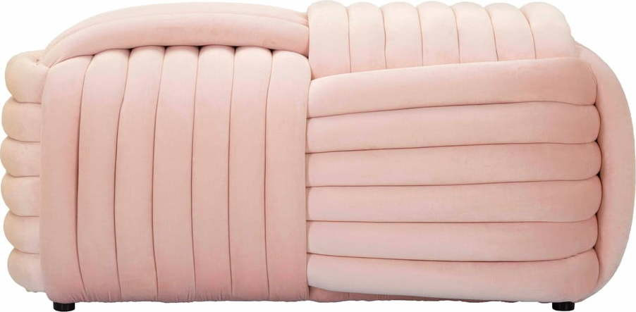 Světle růžová sametová lavice Softy – Mauro Ferretti