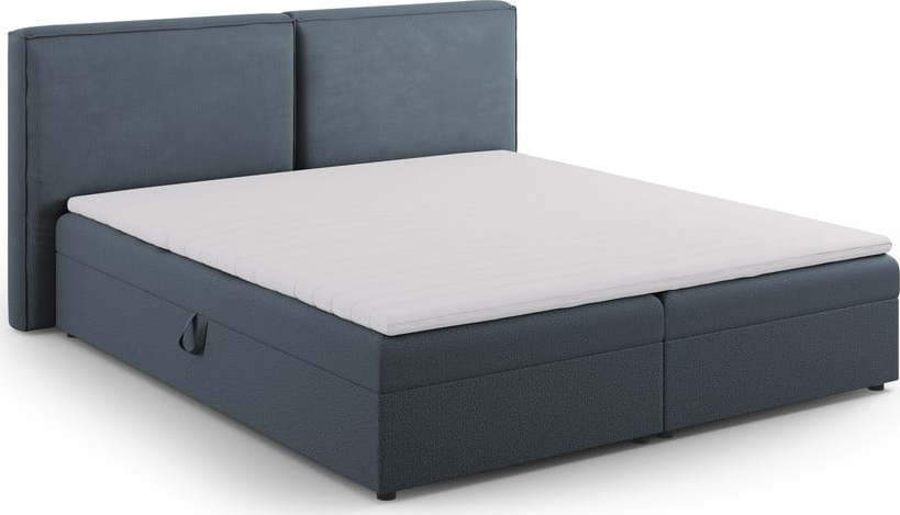 Modrá boxspring postel s úložným prostorem 160x200 cm Arendal – Cosmopolitan Design