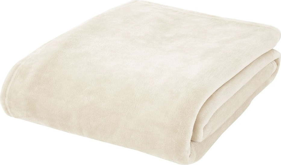 Krémový přehoz z mikroplyše na dvoulůžko 200x240 cm Raschel – Catherine Lansfield