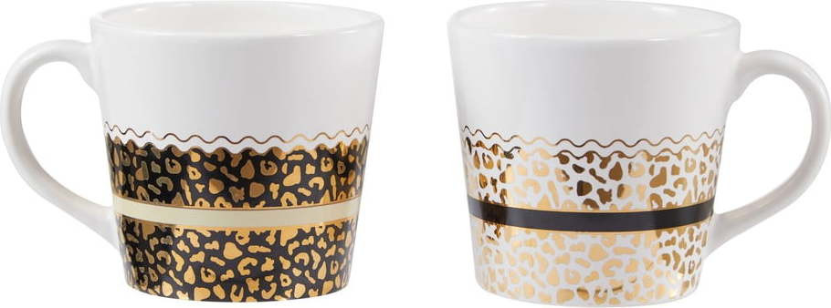 Hrnky z kameniny v bílo-zlaté barvě v sadě 2 ks 300 ml London – Premier Housewares