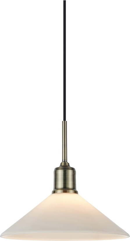 Závěsné svítidlo se skleněným stínidlem v bílo-mosazné barvě ø 25 cm Vela – Markslöjd