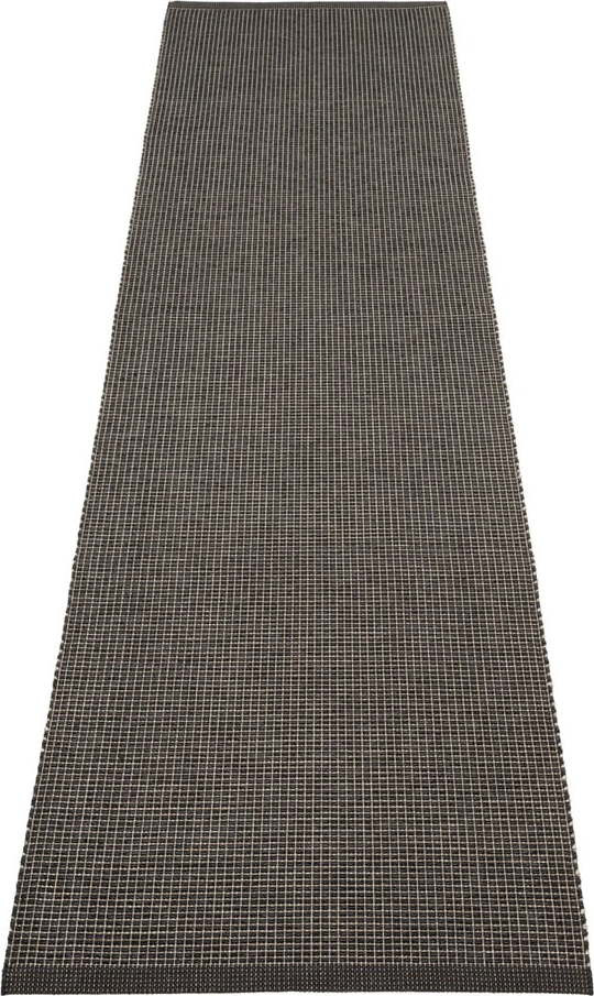 Antracitový vnitřní a venkovní běhoun 70x300 cm Emm Black Linen – Pappelina