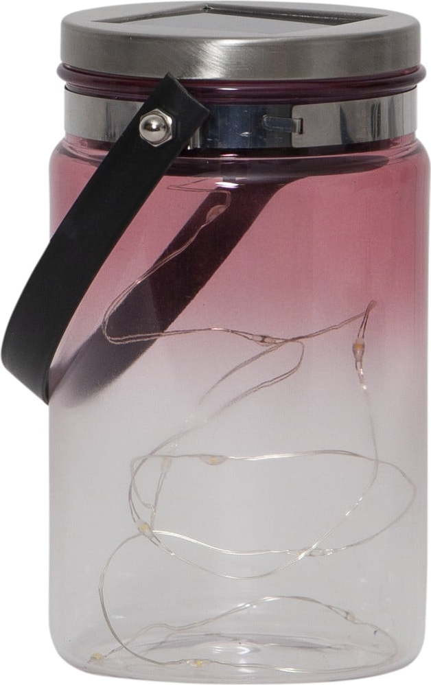 Venkovní solární lucerna Star Trading Tint Lantern Pink, výška 15 cm
