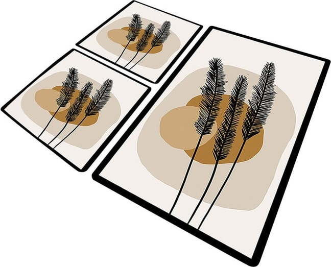 Hnědé koupelnové předložky v sadě 3 ks 60x100 cm Day Sunrise – Foutastic