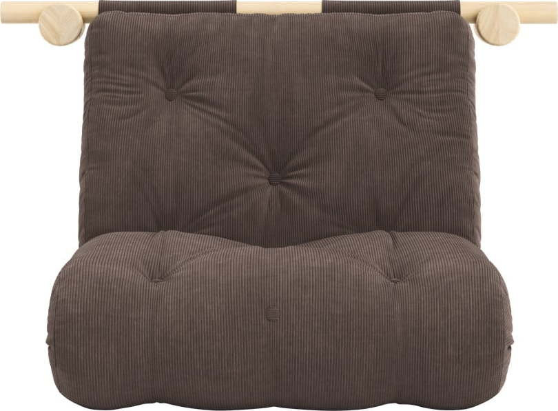 Tmavě hnědé manšestrové křeslo Hooked – Karup Design