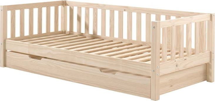 Dětská postel z borovicového dřeva s roštem v přírodní barvě 90x200 cm Fritz – Vipack