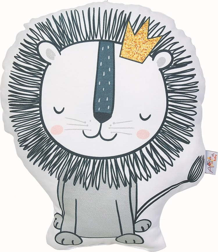 Dětský polštářek s příměsí bavlny Mike & Co. NEW YORK Pillow Toy Lion, 33 x 28 cm