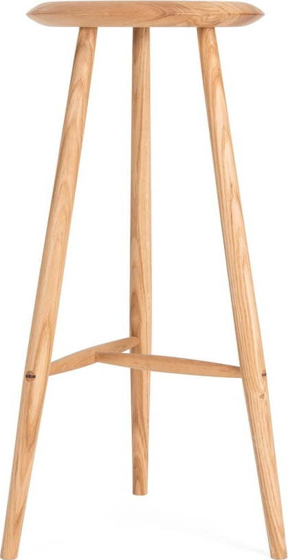Barová židle z dubového dřeva v přírodní barvě (výška sedáku 75 cm) Blanc – Gazzda