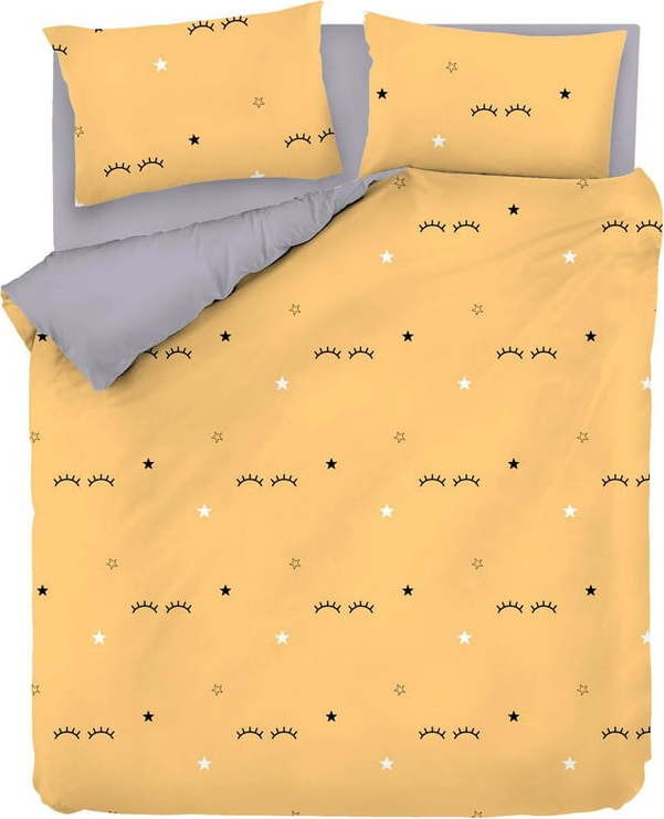 Žluto-šedé povlečení na dvoulůžko 200x200 cm Dide – Mijolnir