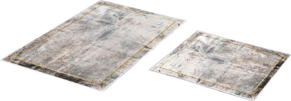 Šedo-hnědé koupelnové předložky v sadě 2 ks 60x100 cm – Foutastic