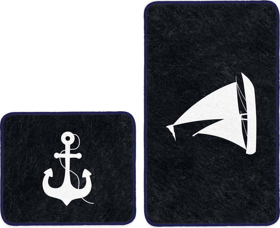 Tmavě modré koupelnové předložky v sadě 2 ks 60x100 cm – Mila Home