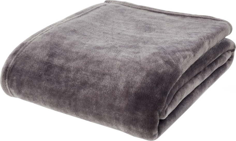 Šedý přehoz z mikroplyše 200x240 cm Raschel – Catherine Lansfield