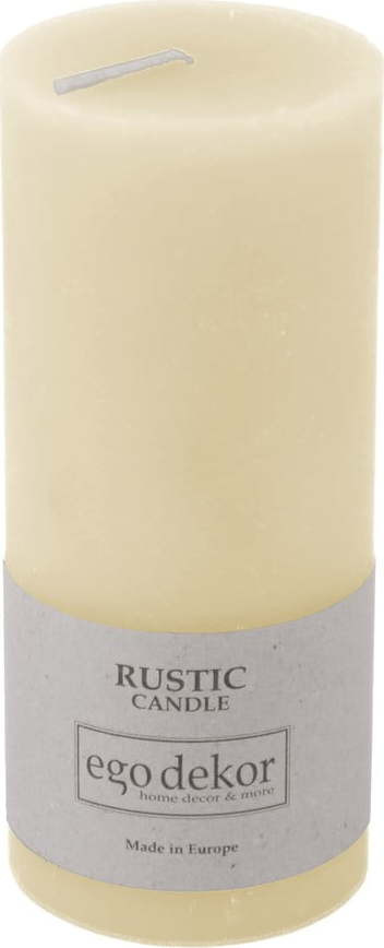 Smetanově bílá svíčka Rustic candles by Ego dekor Rust, doba hoření 58 h
