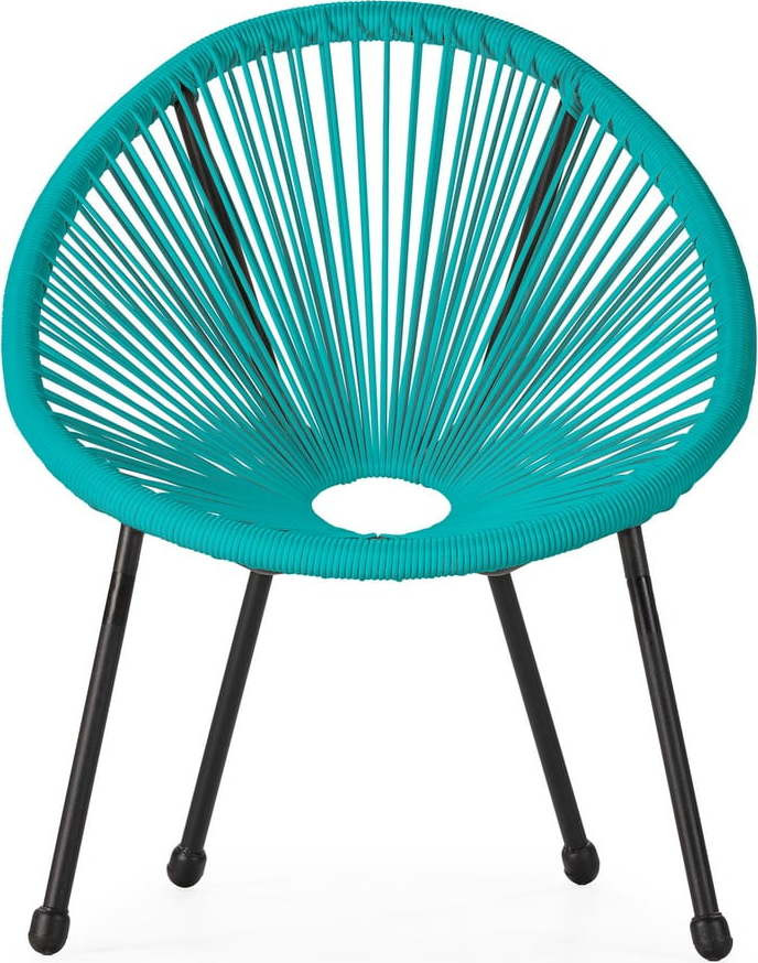 Dětské modré křeslo z umělého ratanu Bonami Essentials Avocado, 50,5 x 62 x 55,5 cm