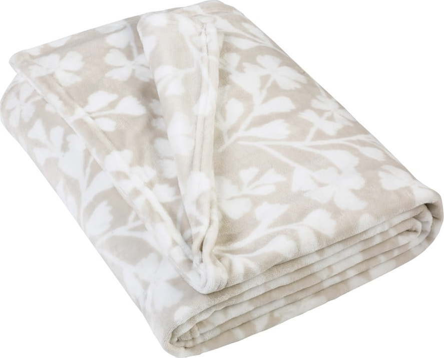 Béžová fleecová deka 200x240 cm Brooke Floral – Catherine Lansfield
