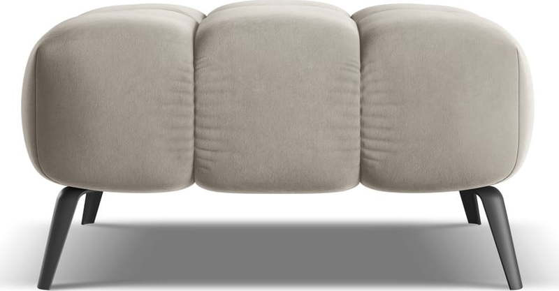 Béžová sametová podnožka Nalu – Makamii