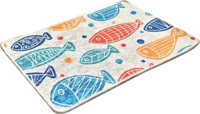 Koupelnová předložka s motivem barevných ryb Foutastic Colour Fish, 60 x 40 cm