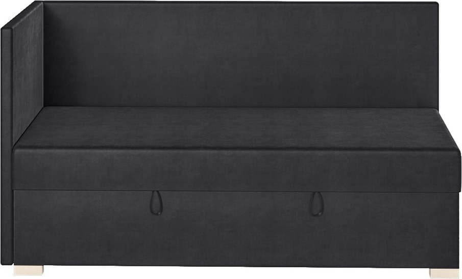 Tmavě modrá rohová dětská postel s úložným prostorem s matrací 90x200 cm Flexi – Ghado