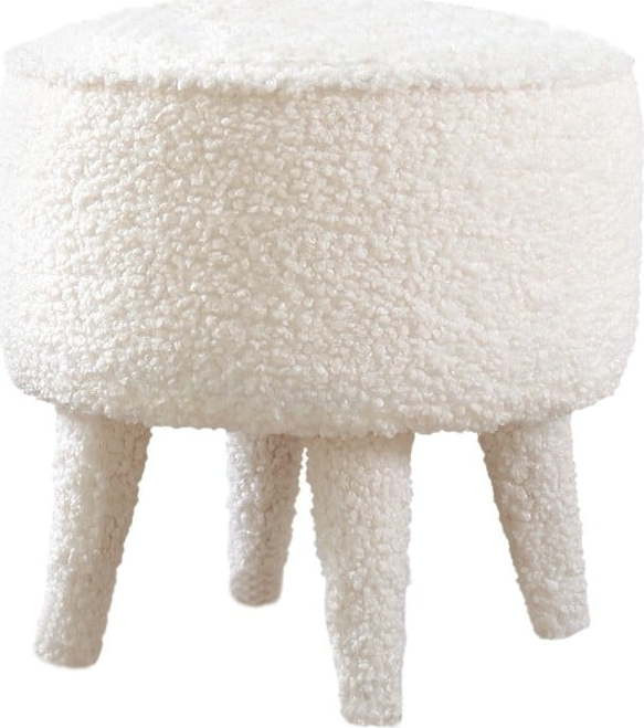 Bílý dětský puf z textilie bouclé Moouv – Artie
