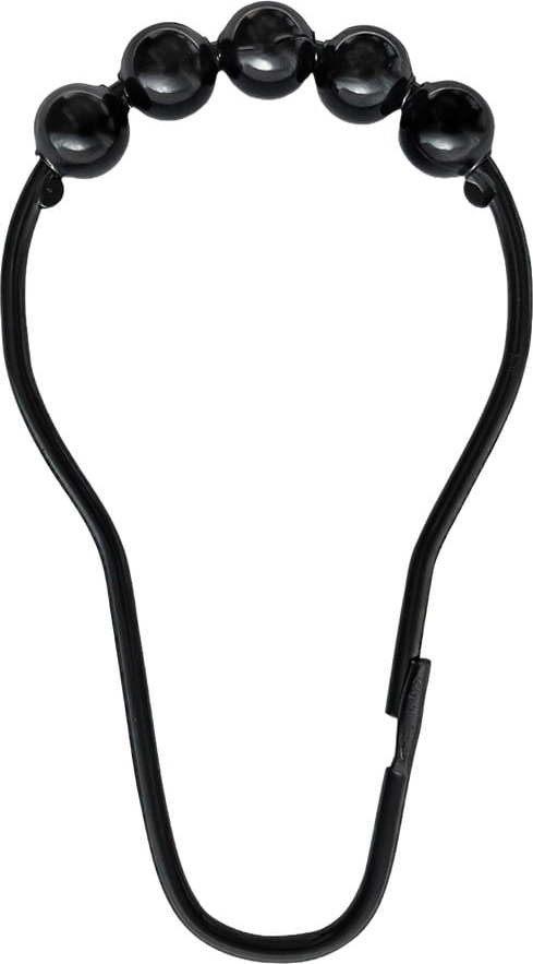 Černé háčky ke sprchovému závěsu v sadě 10 ks Aqua – Mette Ditmer Denmark