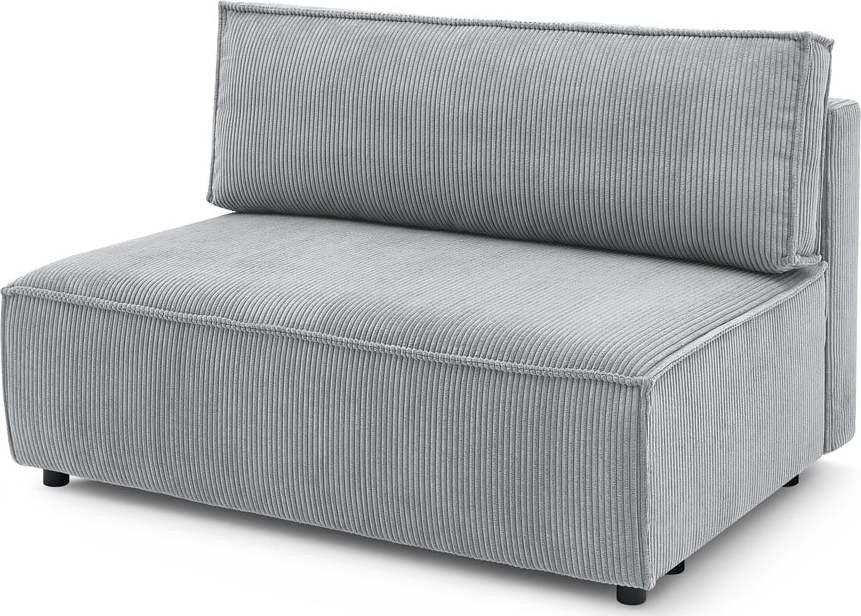 Světle šedý manšestrový modul pohovky, středový díl Nihad modular – Bobochic Paris