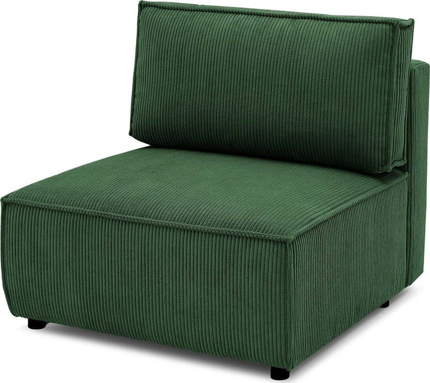 Zelený manšestrový modul pohovky, středový díl Nihad modular – Bobochic Paris