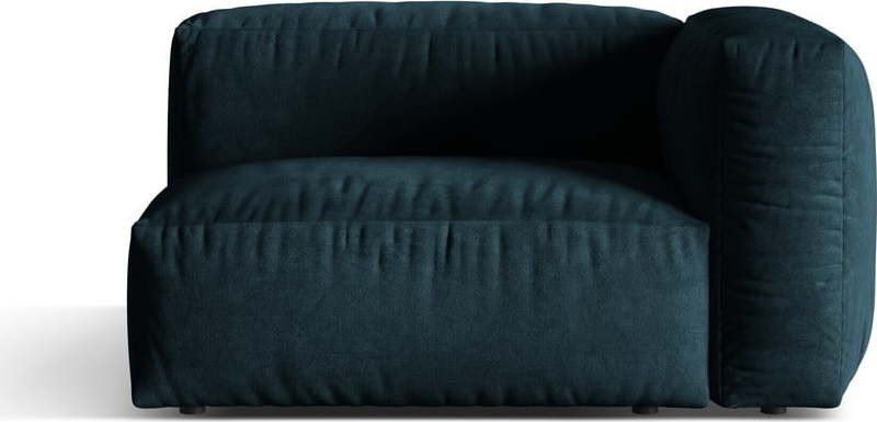 Tmavě modrý modul pohovky z textilie bouclé (pravý roh) Martina – Micadoni Home