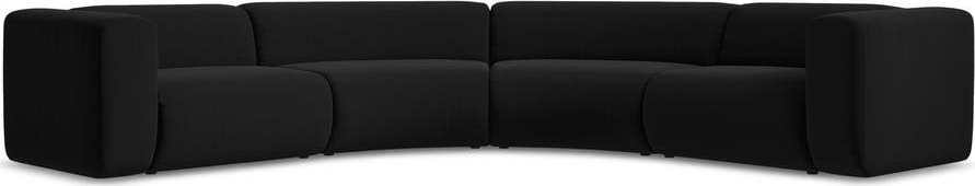 Černá sametová rohová pohovka Ekahi – Makamii