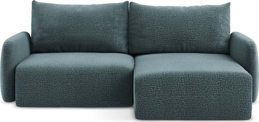 Tyrkysová rozkládací/s úložným prostorem rohová pohovka (pravý roh) Kalena – Makamii