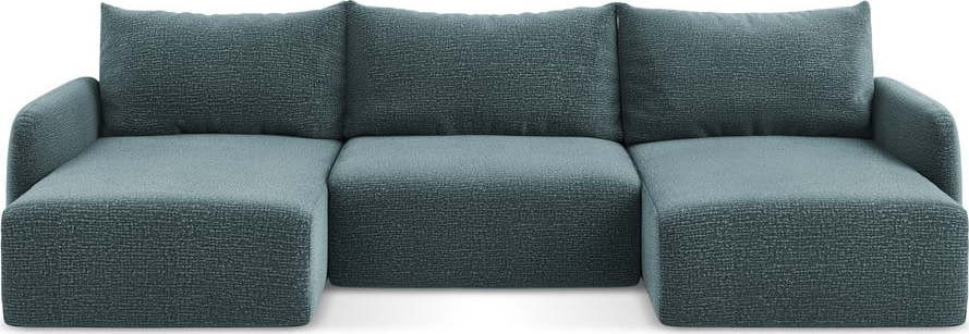 Tyrkysová rozkládací/s úložným prostorem rohová pohovka Kalena – Makamii