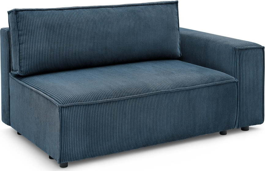 Tmavě modrý manšestrový modul pohovky, pravý roh Nihad modular – Bobochic Paris