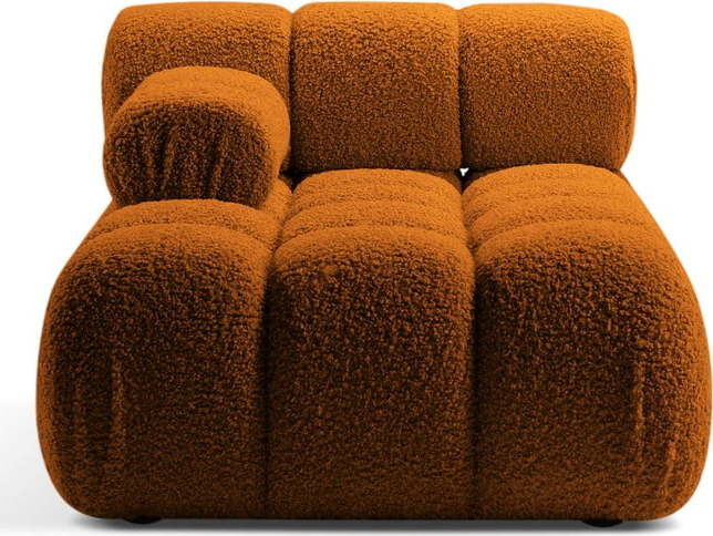 Oranžový modul pohovky z textilie bouclé (levý roh) Bellis – Micadoni Home