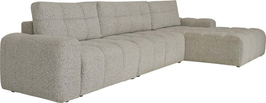 Světle hnědá rozkládací modulární rohová pohovka s úložným prostorem (pravý roh) Lulu – Miuform