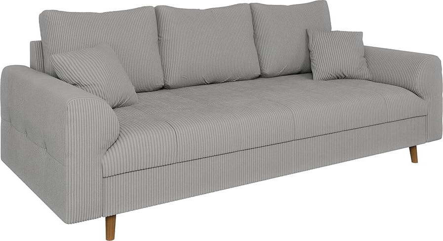 Světle šedá manšestrová pohovka 210 cm Ariella – Ropez