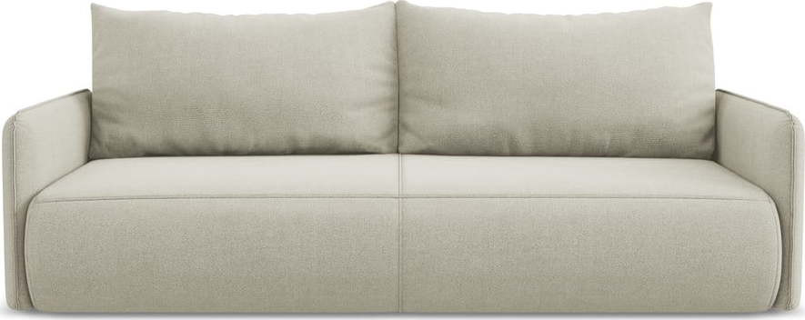 Krémová rozkládací/s úložným prostorem pohovka 216 cm Nanea – Makamii