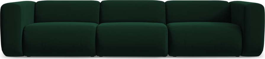 Tmavě zelená sametová pohovka 319 cm Ekahi – Makamii