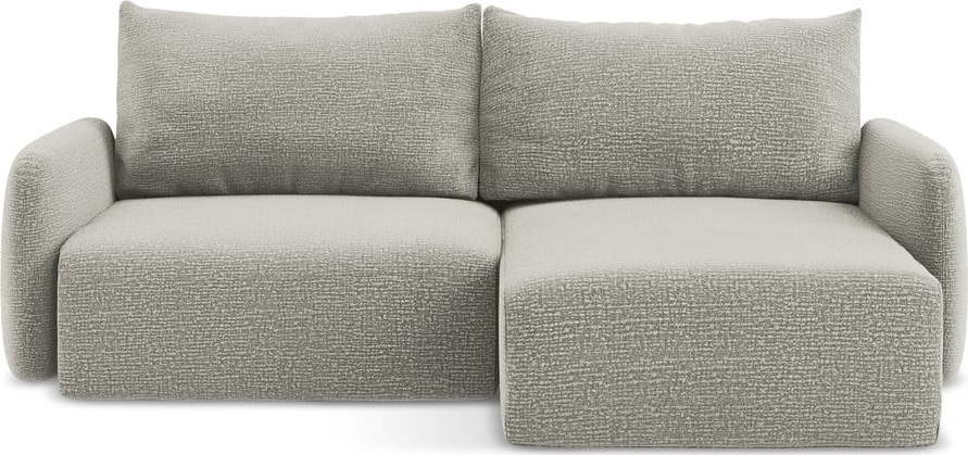 Světle šedá rozkládací/s úložným prostorem rohová pohovka (pravý roh) Kalena – Makamii