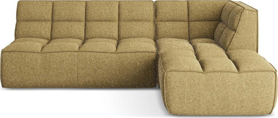 Modulární rohová pohovka v hořčicové barvě (variabilní roh) Kalai – Makamii