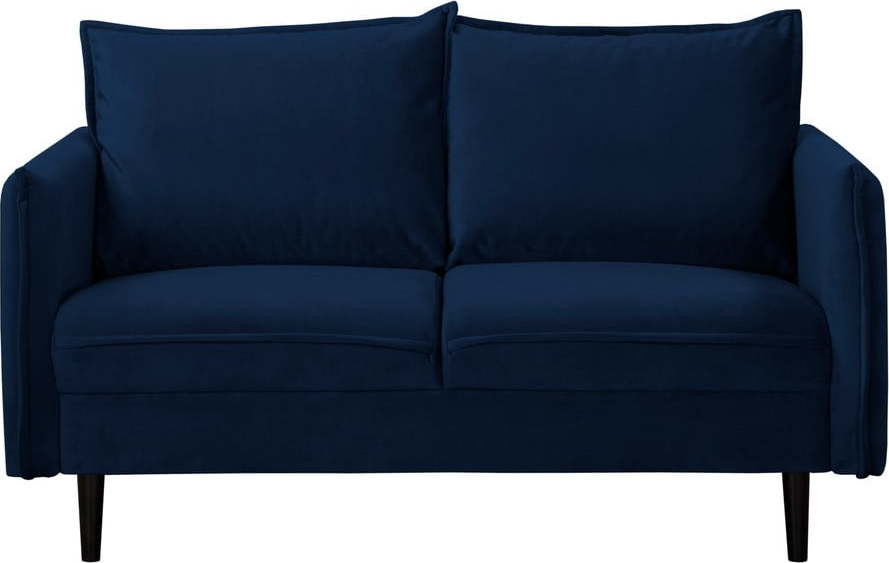 Tmavě modrá sametová pohovka 138 cm Juli – Ropez