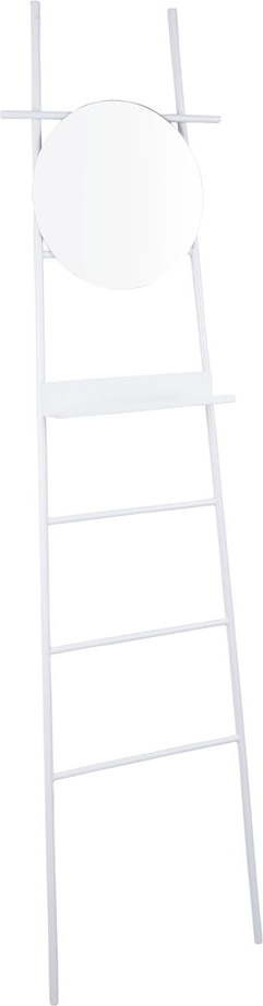 Bílý dekorativní žebřík se zrcadlem Leitmotiv Glint
