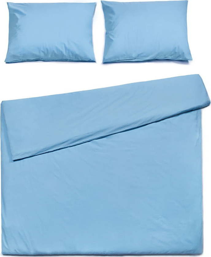 Blankytně modré bavlněné povlečení na dvoulůžko Bonami Selection, 200 x 220 cm